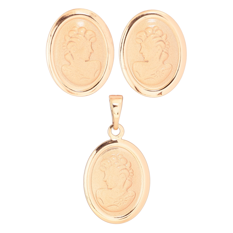 Набір Xuping Позолота 18K Сережки Кулон «Барельєфний портрет» фото №1