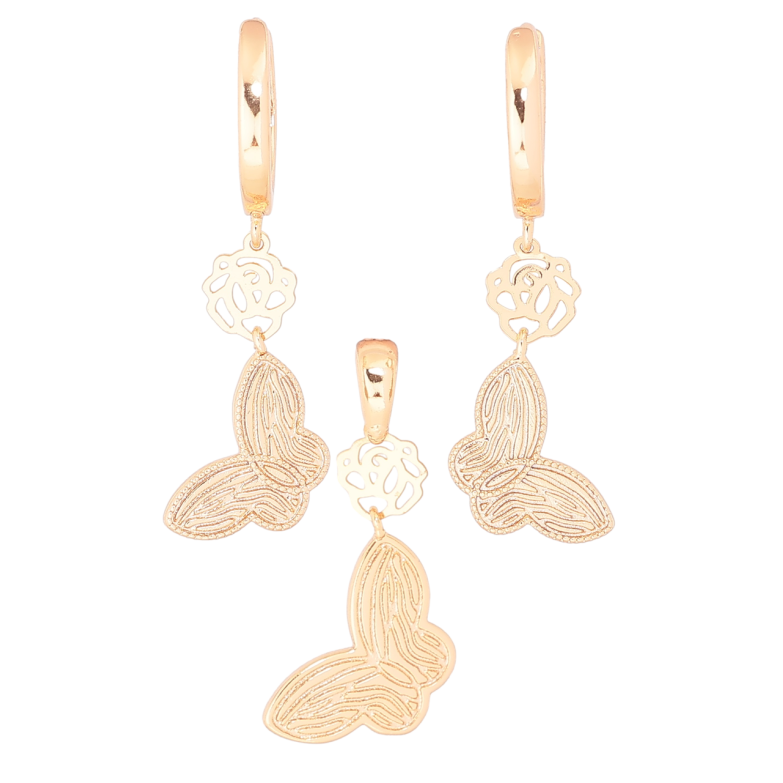 Набір Xuping Позолота 18K Сережки Кулон «Підвіски метелики» фото №1