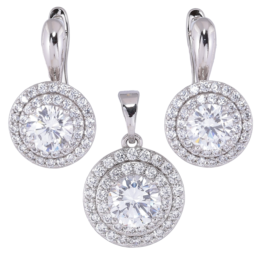 Набор Xuping Родий Серьги Кулон Инкрустация цирконием фото №1