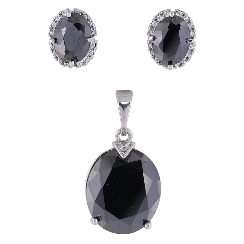 Набір Xuping Родій Сережки Кулон «Чорні фіаніти з цирконієм» фото №13