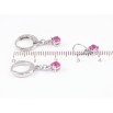 Набор Xuping Родий Серьги Кулон Малиновые фианиты ø 4мм фото №2