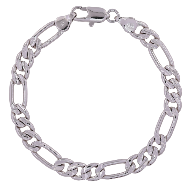 Браслет Xuping Родій «Ланцюжок плетіння Фігаро» розмір 18см х 6.5мм фото №2