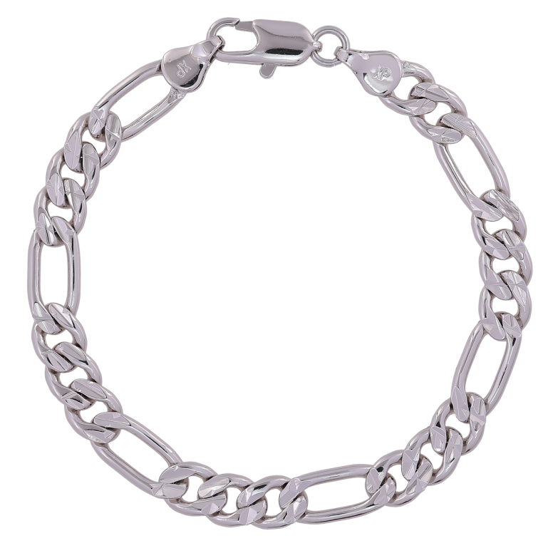 Браслет Xuping Родий Цепочка плетение Фигаро размер 18см х 6.5мм фото №1