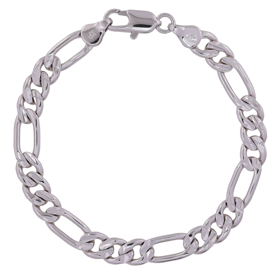 Браслет Xuping Родій «Ланцюжок плетіння Фігаро» розмір 18см х 6.5мм фото №1