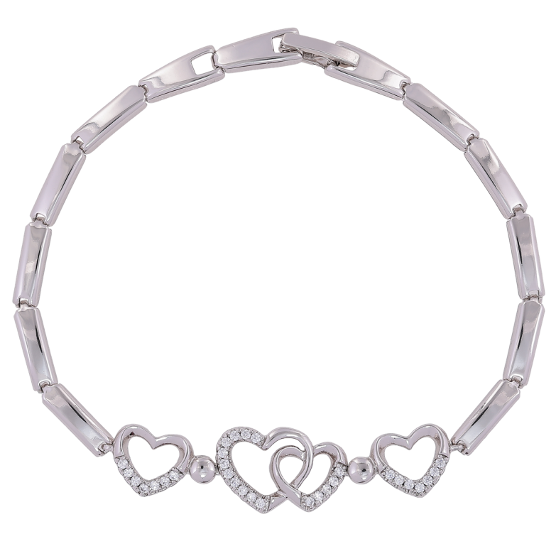 Браслет Xuping Родій «Сердечка» розмір 19см х 3мм фото №1
