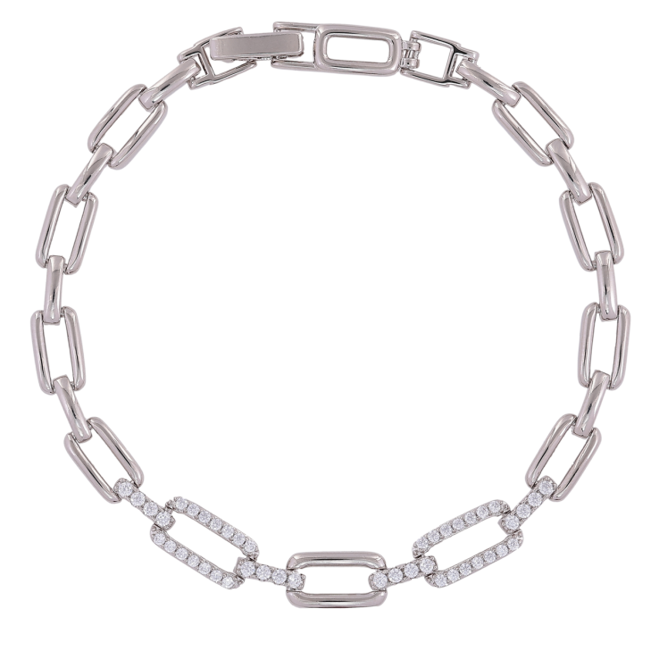 Браслет Xuping Родій «Ланки з цирконієм» розмір 19.5см х 5мм фото №9