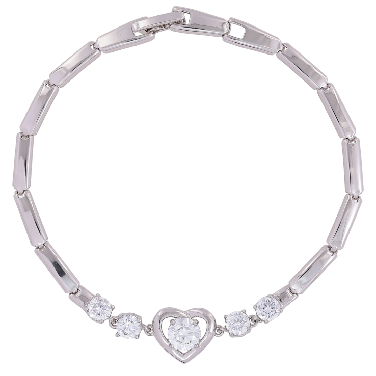 Браслет Xuping Родій «Сердечко з цирконієм» розмір 19.5см х 3мм фото №24