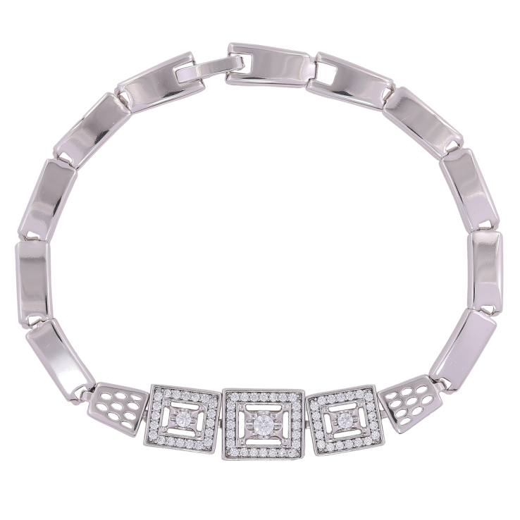 Браслет Xuping Родій «Узор с цирконием размер 20см х 5мм фото №23