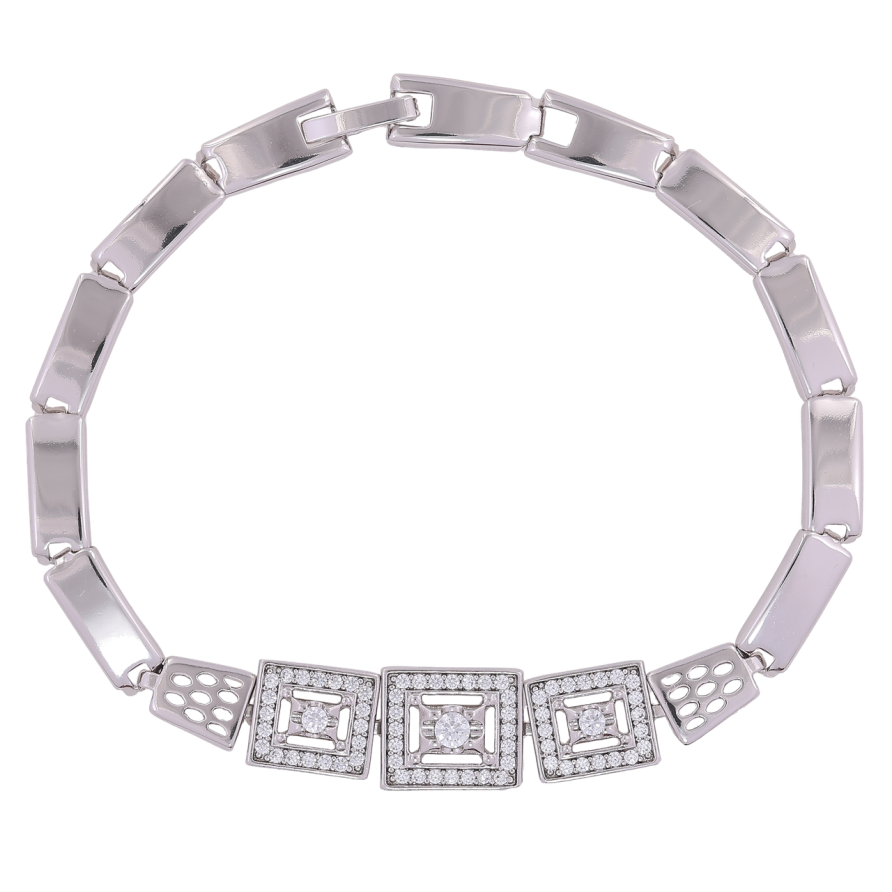 Браслет Xuping Родій «Узор с цирконием размер 20см х 5мм фото №1