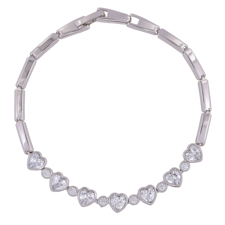 Браслет Xuping Родій «Кришталеві сердечка» розмір 19.5см х 3мм фото №12