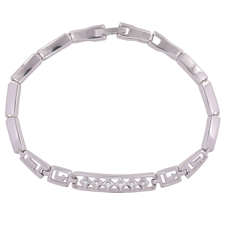 Браслет Xuping Родий Декоративный резной орнамент размер 19см х 4мм фото №1