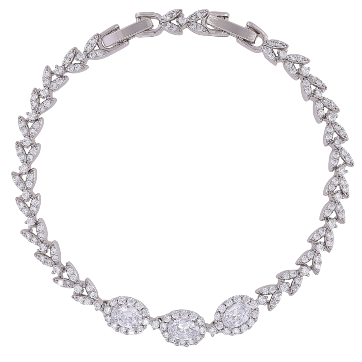 Браслет Xuping Родій «Візерунок з інкрустацією цирконієм» розмір з доп. замком 17,19см х 4мм фото №18