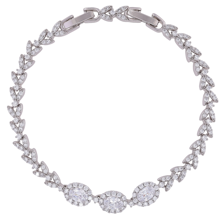 Браслет Xuping Родій «Візерунок з інкрустацією цирконієм» розмір з доп. замком 17,19см х 4мм фото №1