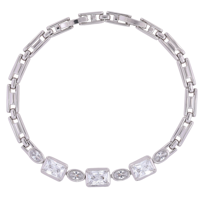 Браслет Xuping Родій «Кришталева вставка» розмір з доп. замком 17.5,19.5см х 4мм фото №1