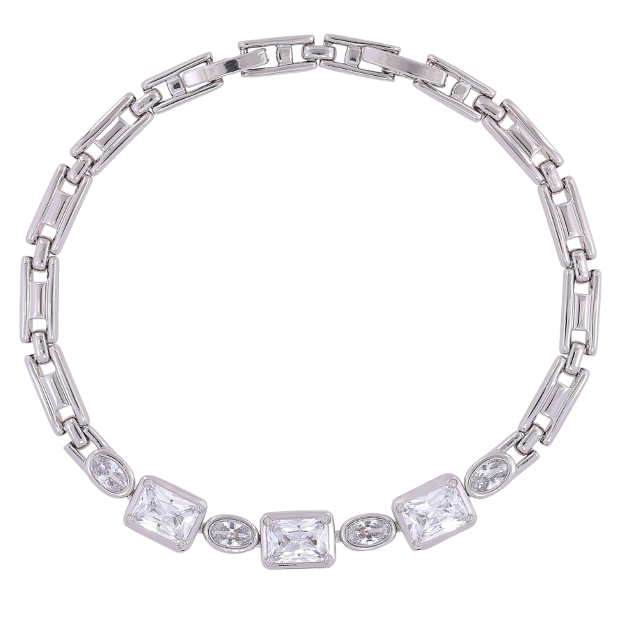 Браслет Xuping Родій «Кришталева вставка» розмір з доп. замком 17.5,19.5см х 4мм фото №1