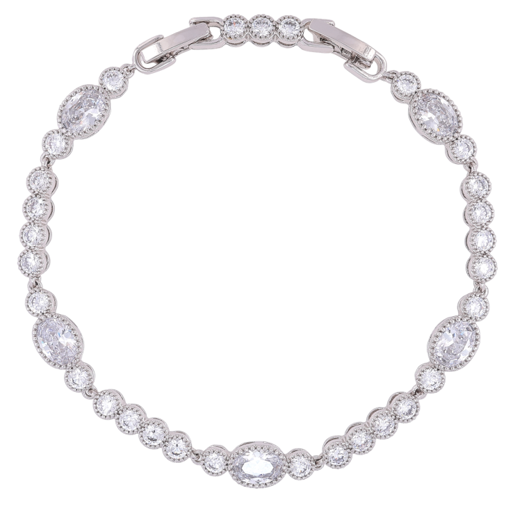 Браслет Xuping Родій «Доріжка цирконію» розмір з доп. замком 17.5,19.5см х 4-6мм фото №14