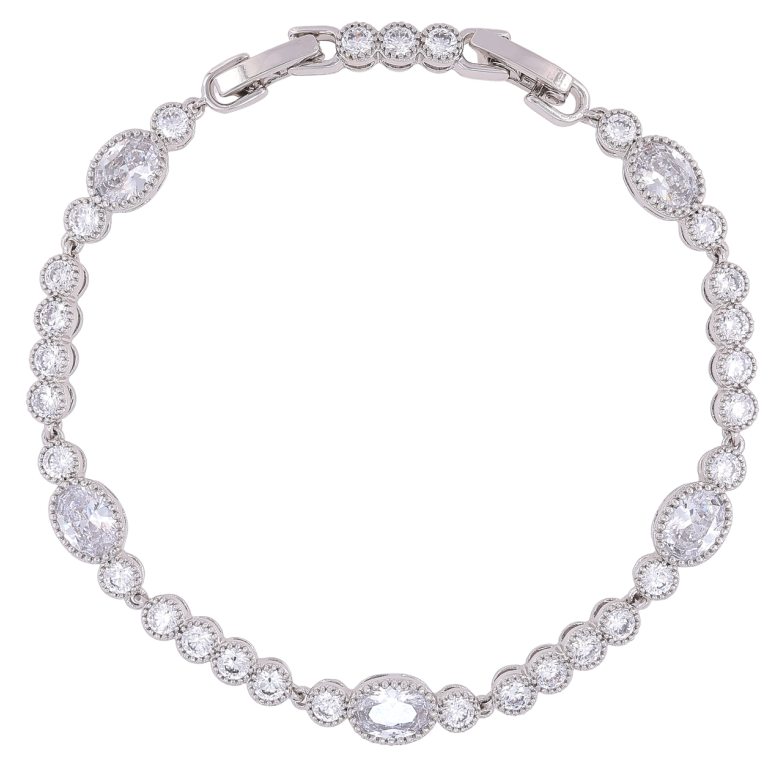 Браслет Xuping Родий Дорожка циркония размер с доп. замком 17.5,19.5см х 4-6мм фото №1