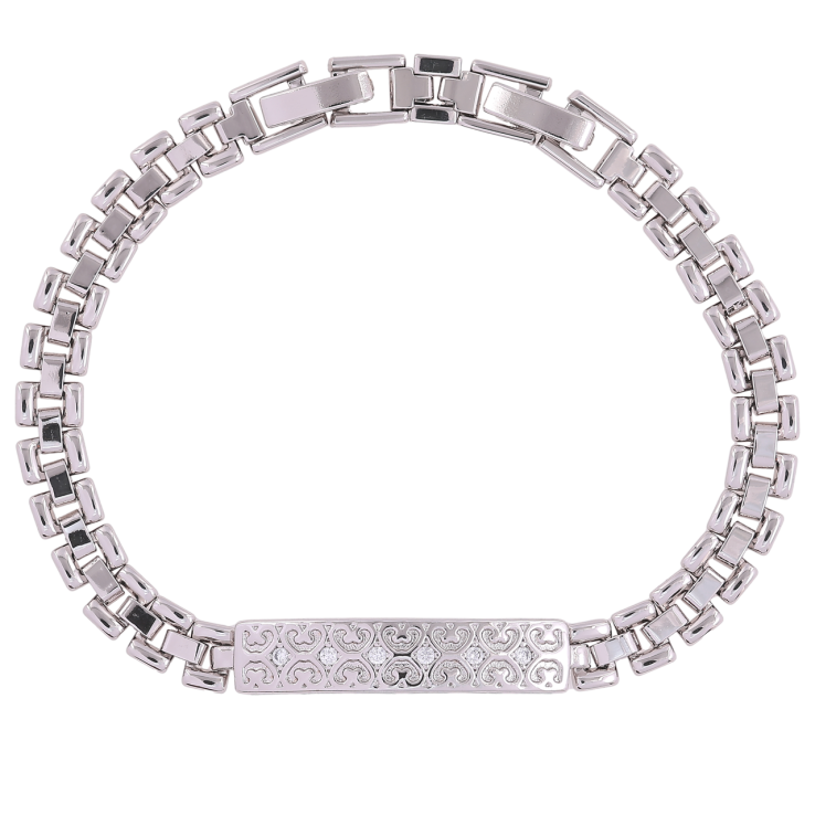 Браслет Xuping Родій «Браслетне плетіння з декоративною вставкою» розмір з доп. замком 17.5,19.5см х 6мм фото №20