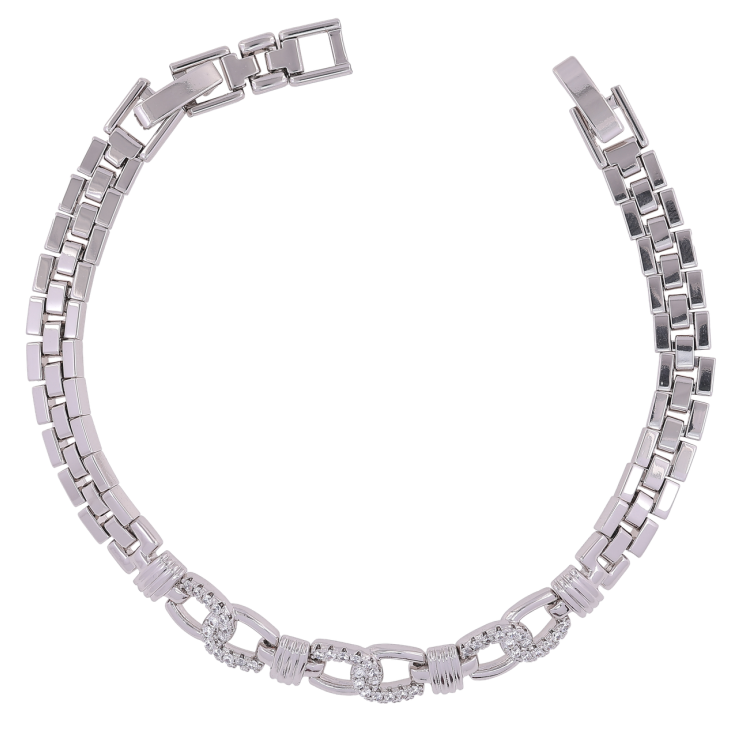 Браслет Xuping Родій «Браслетне плетіння з декоративною вставкою» розмір з доп. замком 17.5,19.5см х 6мм фото №19