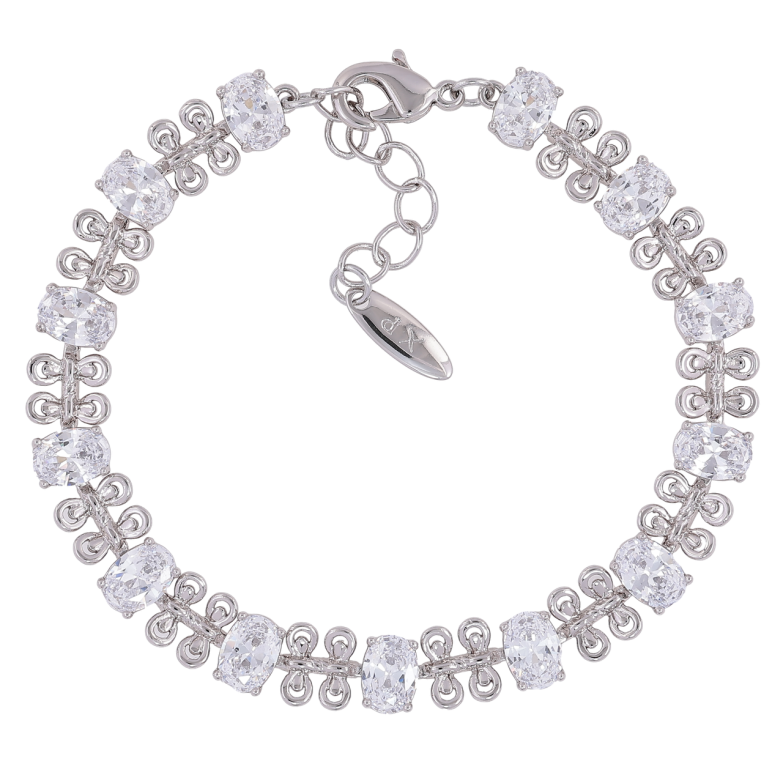 Браслет Xuping Родий Декоративный узор с цирконием размер с доп. цепочкой 18-20.5см х 7мм фото №2