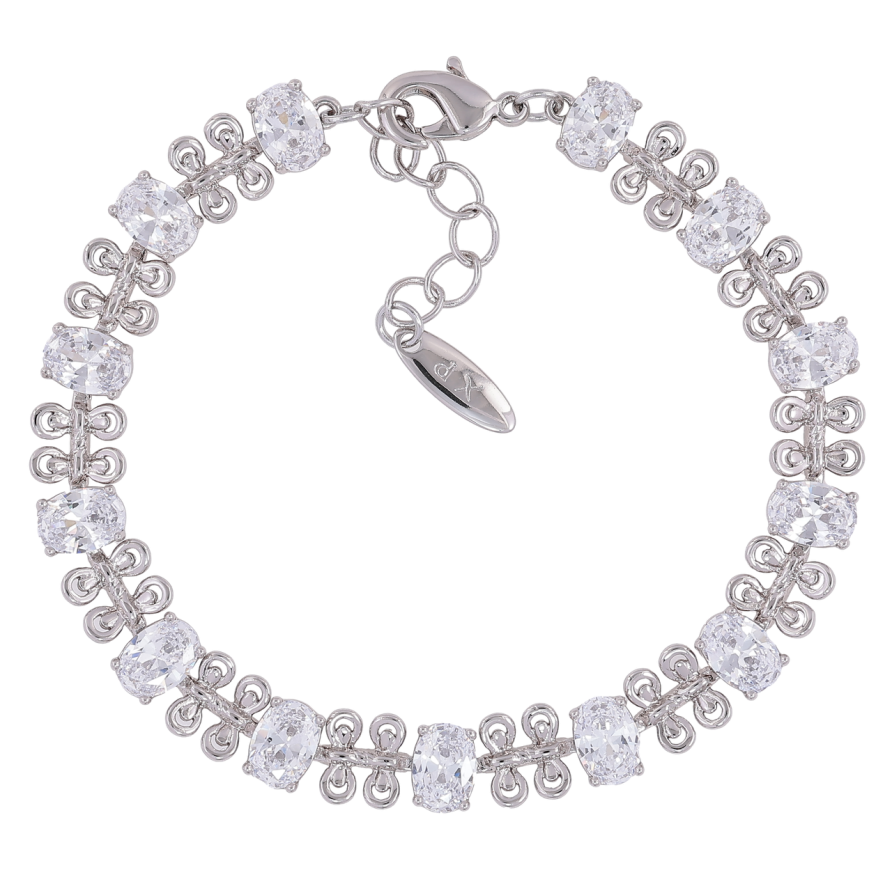 Браслет Xuping Родій «Декоративний візерунок з цирконієм» розмір з доп. ланцюжком 18-20.5см х 7мм фото №1