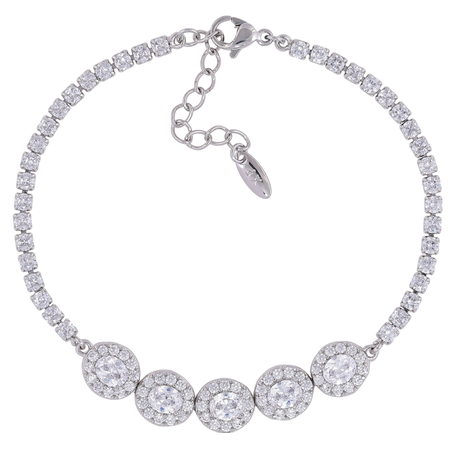 Браслет Xuping Родій «Інкрустація цирконієм» розмір з доп. ланцюжком 18-21см х 3мм фото №1