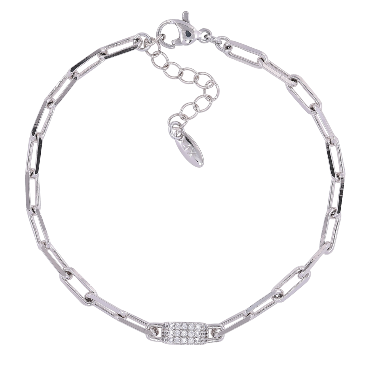 Браслет Xuping Родій «Якірний ланцюжок зі вставкою» розмір з доп. ланцюжком 17.5-20.5см х 3мм фото №22