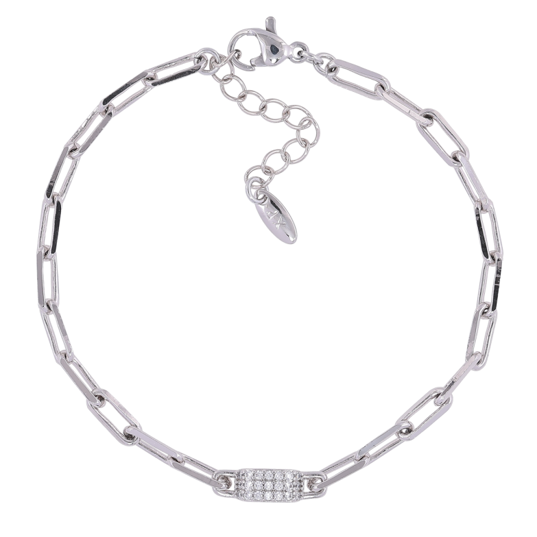 Браслет Xuping Родій «Якірний ланцюжок зі вставкою» розмір з доп. ланцюжком 17.5-20.5см х 3мм фото №1