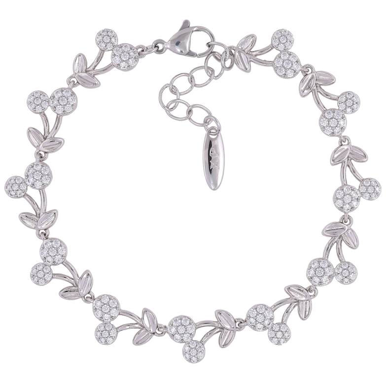 Браслет Xuping Родий Вишенки размер с доп. цепочкой 18-21см х 9мм фото №1