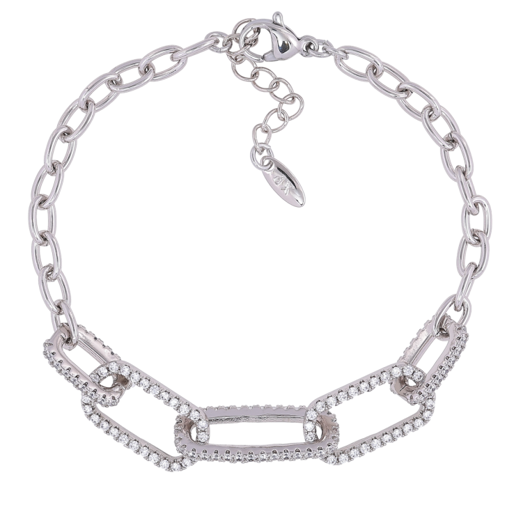 Браслет Xuping Родій «Ланцюжок, ланки з цирконієм» розмір з доп. ланцюжком 17-20см х 4мм фото №23