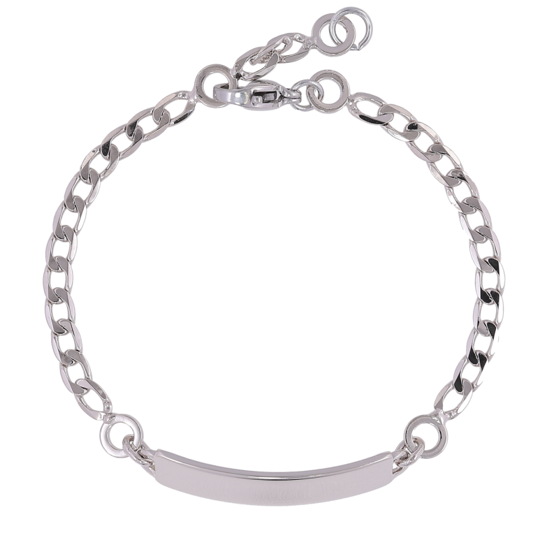 Браслет Xuping Родій «Ланцюжок зі вставкою пластина» розмір з доп. ланкою 15,17см х 3мм фото №1