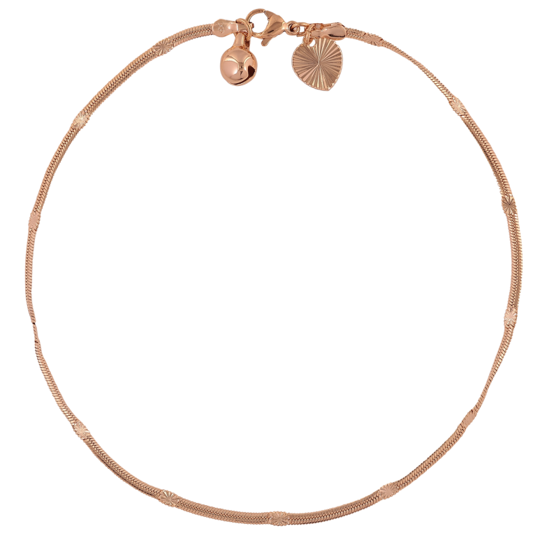 Браслет Xuping Позолота 18K на ногу «Ланцюжок плетіння Снейк з візерунком» розмір 26см х 1мм фото №1