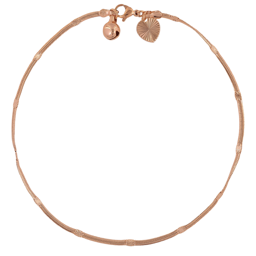 Браслет Xuping Позолота 18K на ногу «Ланцюжок плетіння Снейк з візерунком» розмір 26см х 1мм фото №1