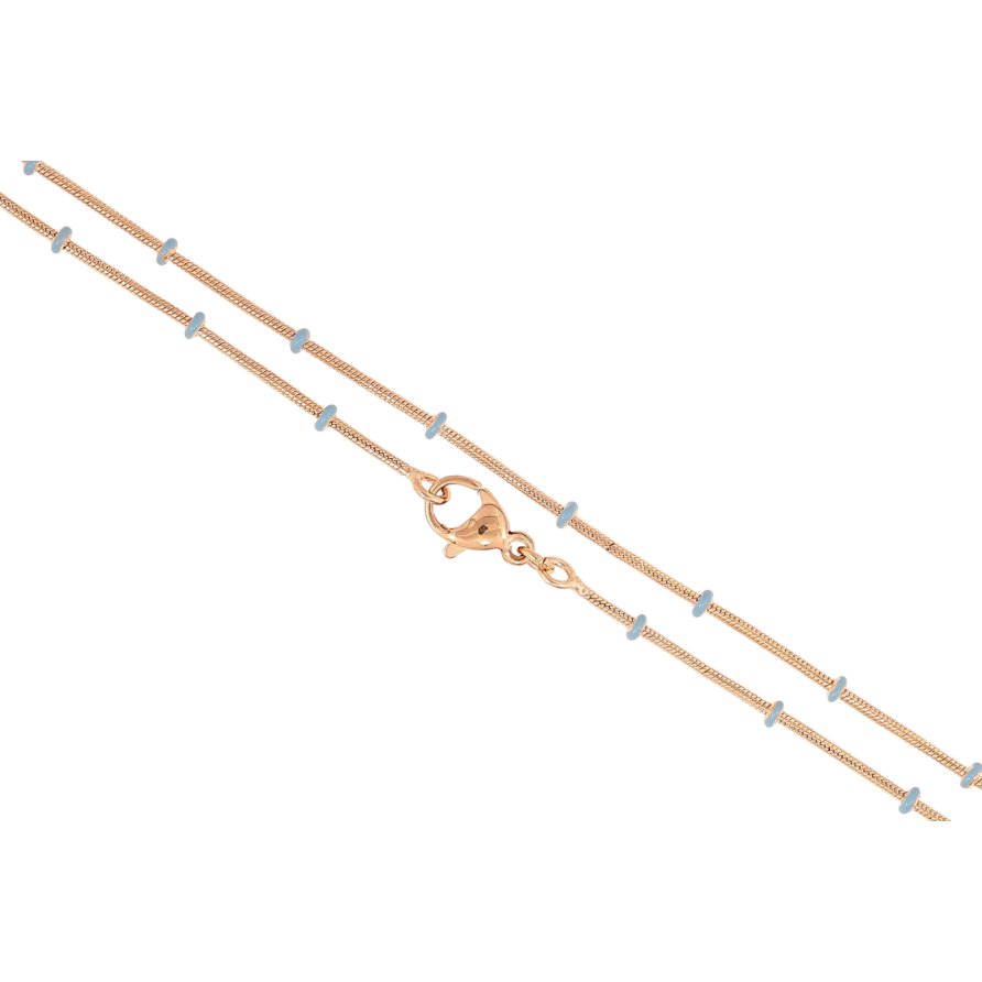 Ланцюжок Xuping Позолота 18K Плетіння Ювелірний шнур з блакитними намистинами» довжина 45см х 1мм фото №1