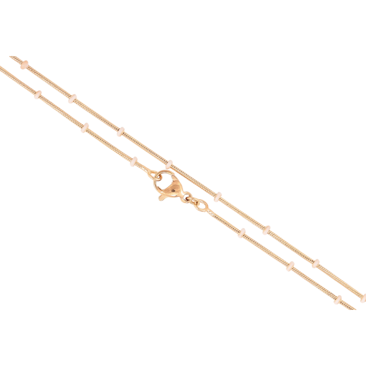 Ланцюжок Xuping Позолота 18K Плетіння Ювелірний шнур з білими намистинами» довжина 45см х 1мм фото №19