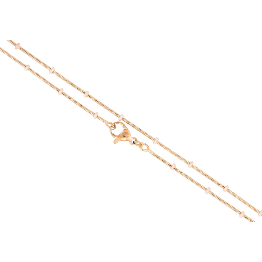 Ланцюжок Xuping Позолота 18K Плетіння Ювелірний шнур з білими намистинами» довжина 45см х 1мм фото №1