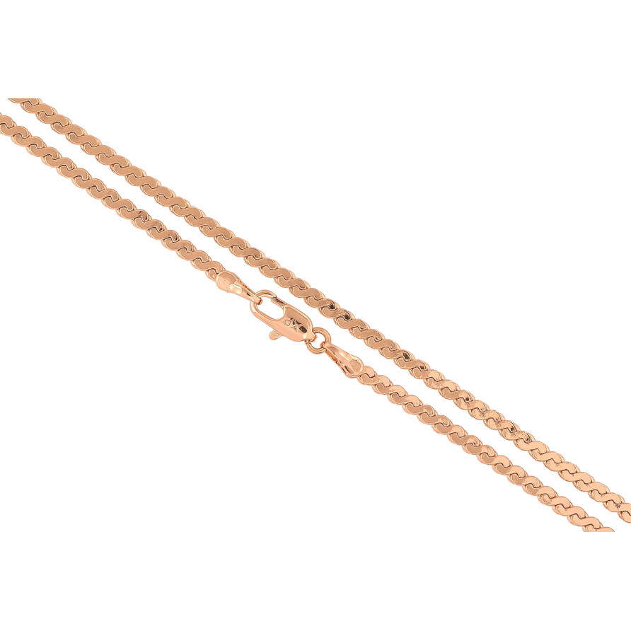 Ланцюжок Xuping Позолота 18K Плетіння Серпантин» довжина 45см х 2.5мм фото №1