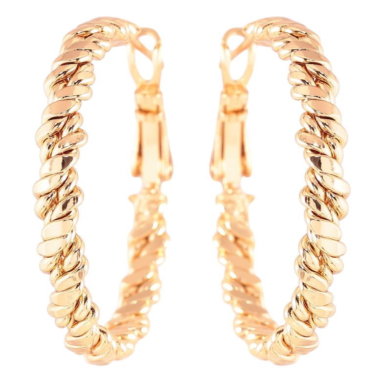 Сережки Xuping Позолота 18K кільця (конго) Декоративний візерунок» ø 3см фото №1