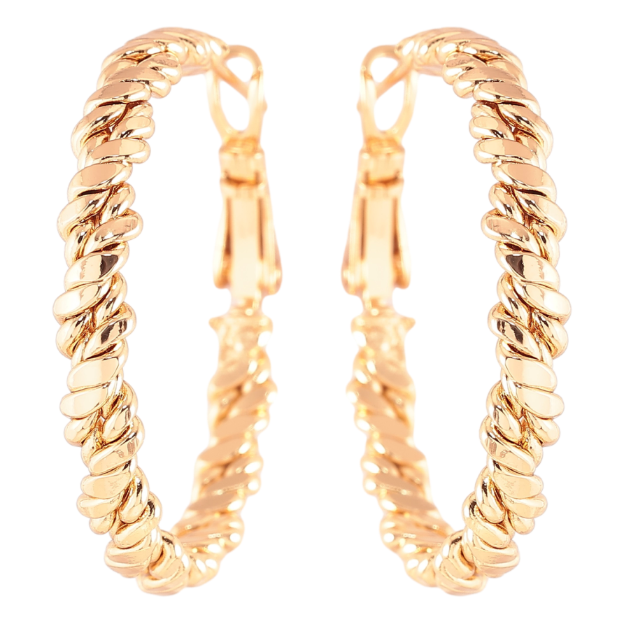 Сережки Xuping Позолота 18K кільця (конго) Декоративний візерунок» ø 3см фото №1