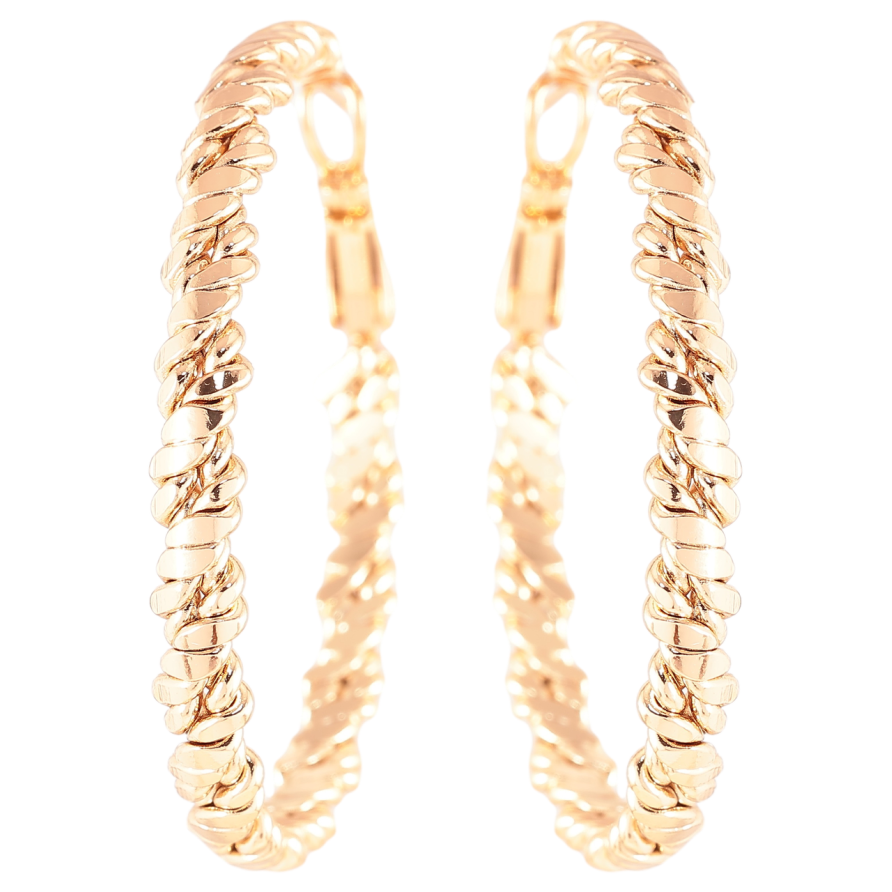 Серьги Xuping Позолота 18K кольца (конго) Декоративный узор ø 4см фото №1