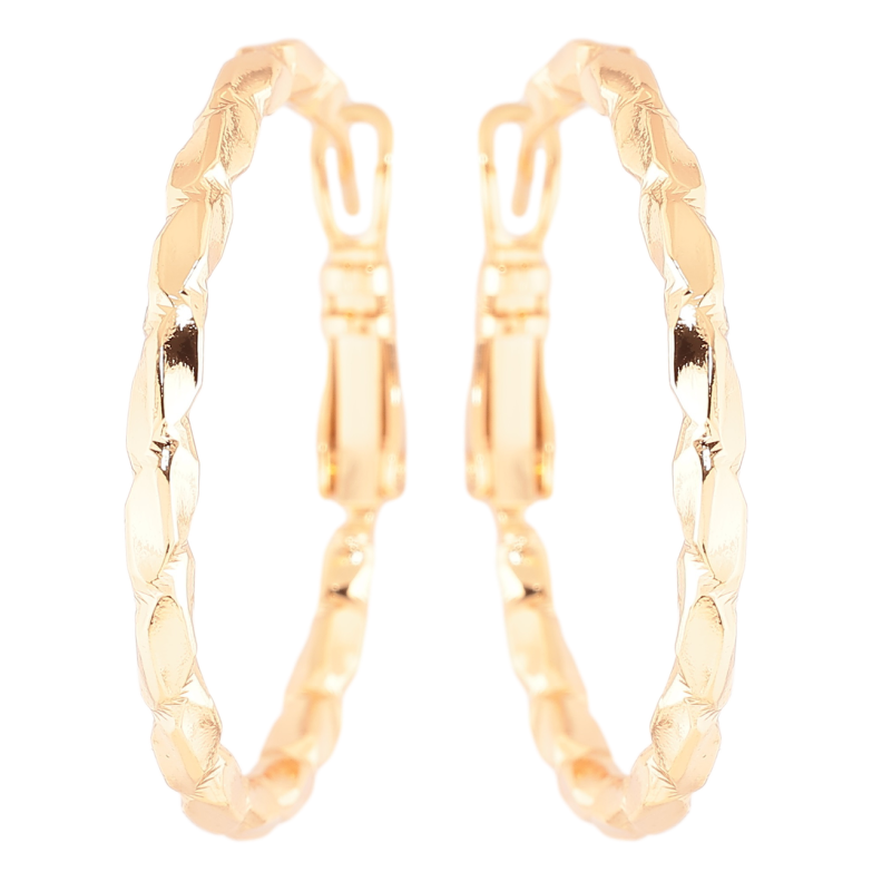 Сережки Xuping Позолота 18K кільця (конго) Декоративний візерунок» ø 3см фото №6