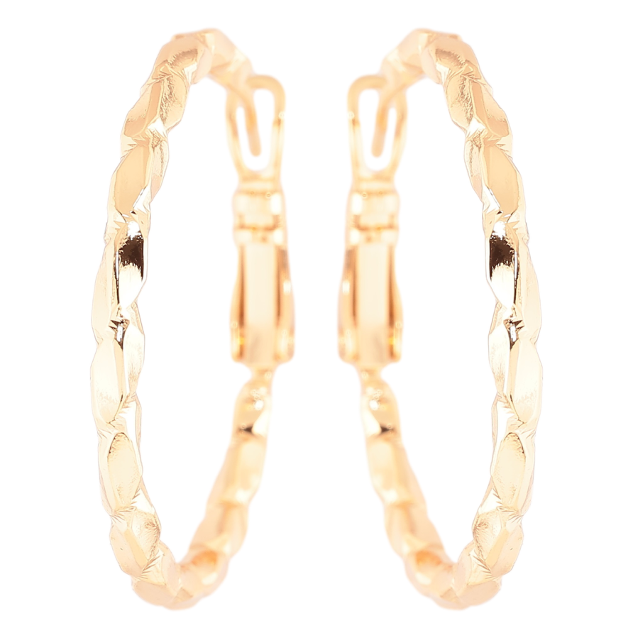 Серьги Xuping Позолота 18K кольца (конго) Декоративный узор ø 3см фото №1