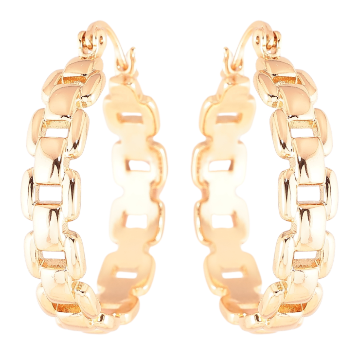 Сережки Xuping Позолота 18K кільця (конго) Декоративний візерунок» ø 3см фото №10