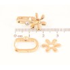 Серьги Xuping Позолота 18K подвески на колечках Цветочки  с цирконием 2 в 1 фото №2