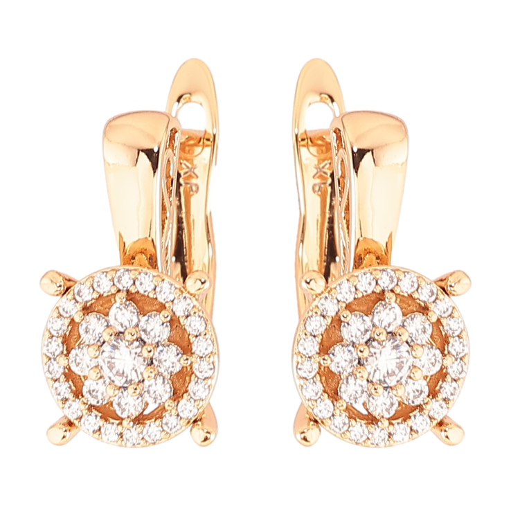 Серьги Xuping Позолота 18K английский замок Узор с инкрустацией цирконием фото №19