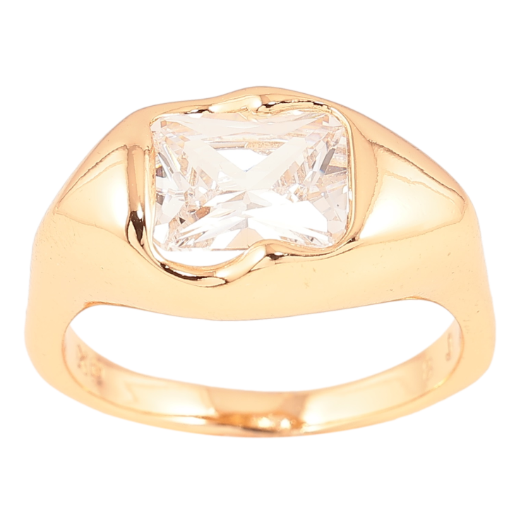 Кольцо Xuping Позолота 18K Фианит фото №7