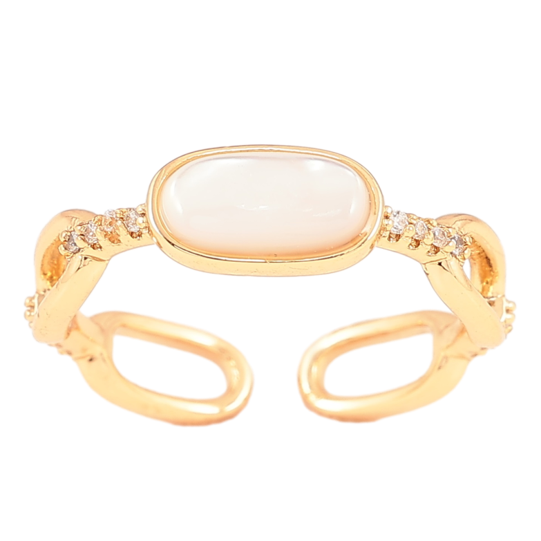 Кольцо Xuping Позолота 18K Узор с перламутровой вставкой фото №1