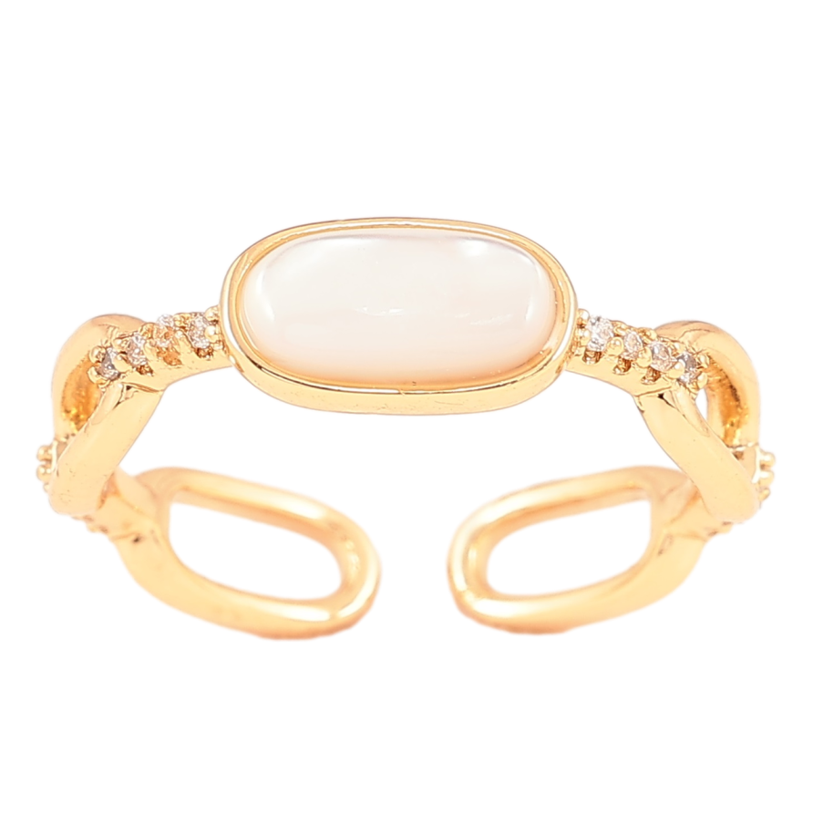 Кольцо Xuping Позолота 18K Узор с перламутровой вставкой фото №1