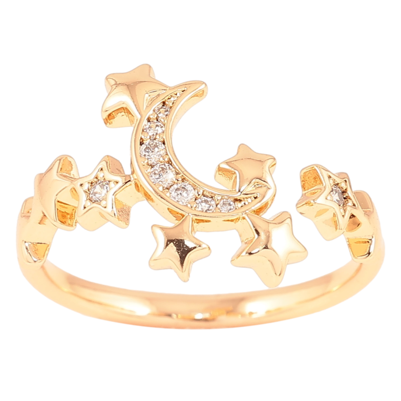 Кольцо Xuping Позолота 18K Звезды с Луной фото №1