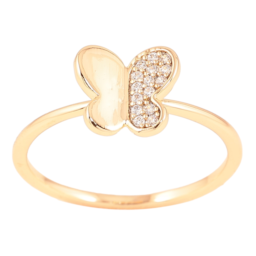Кольцо Xuping Позолота 18K Бабочка с цирконием фото №1